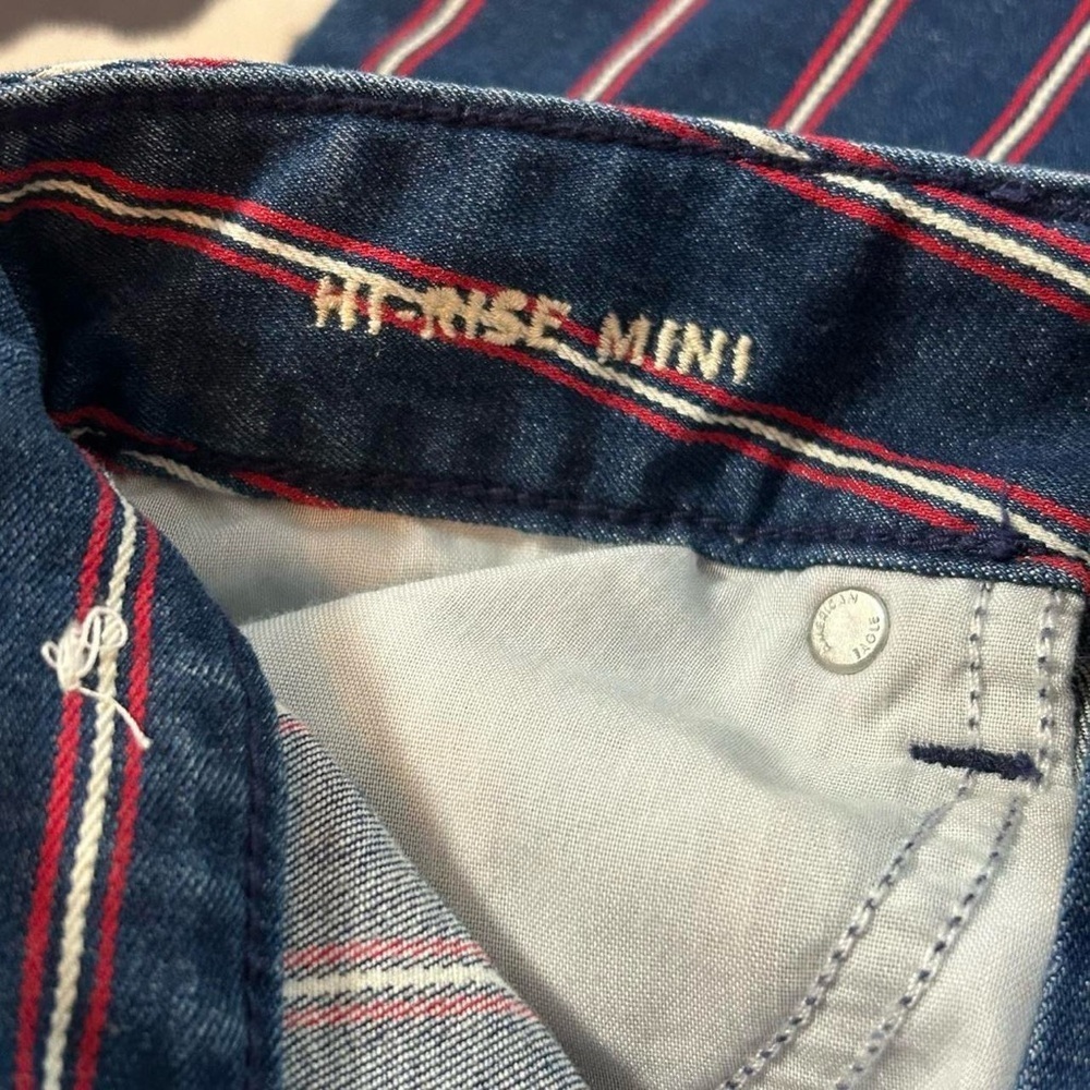 American Eagle Striped High-Rise Mini Denim Skirt – Size 4 - Picture 7 of 8